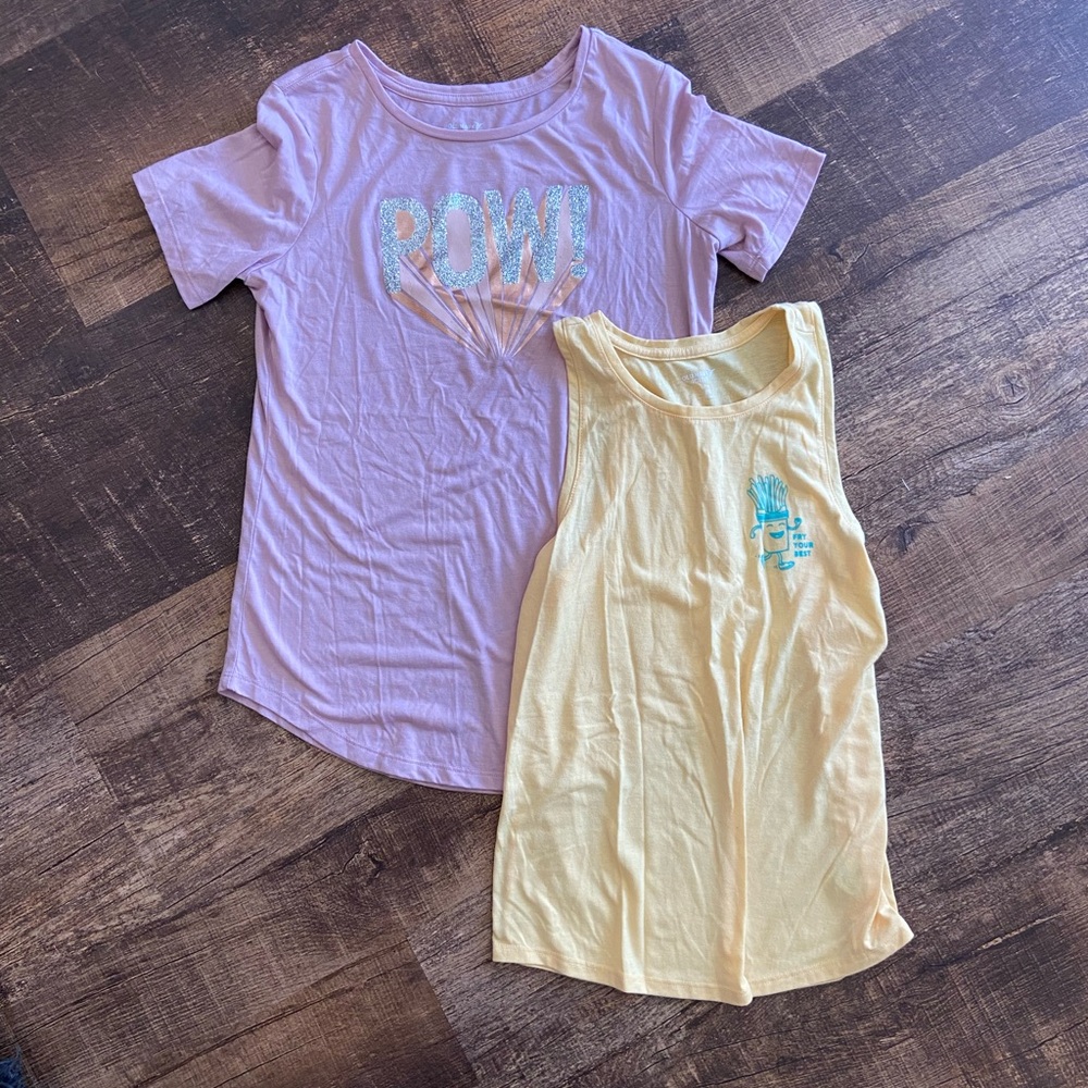 Pink and Yellow Workout Tops nwot bundle of 2